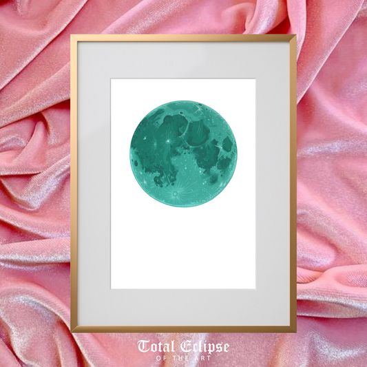 Pre-Painted Full Moon - Teal / Turqouise