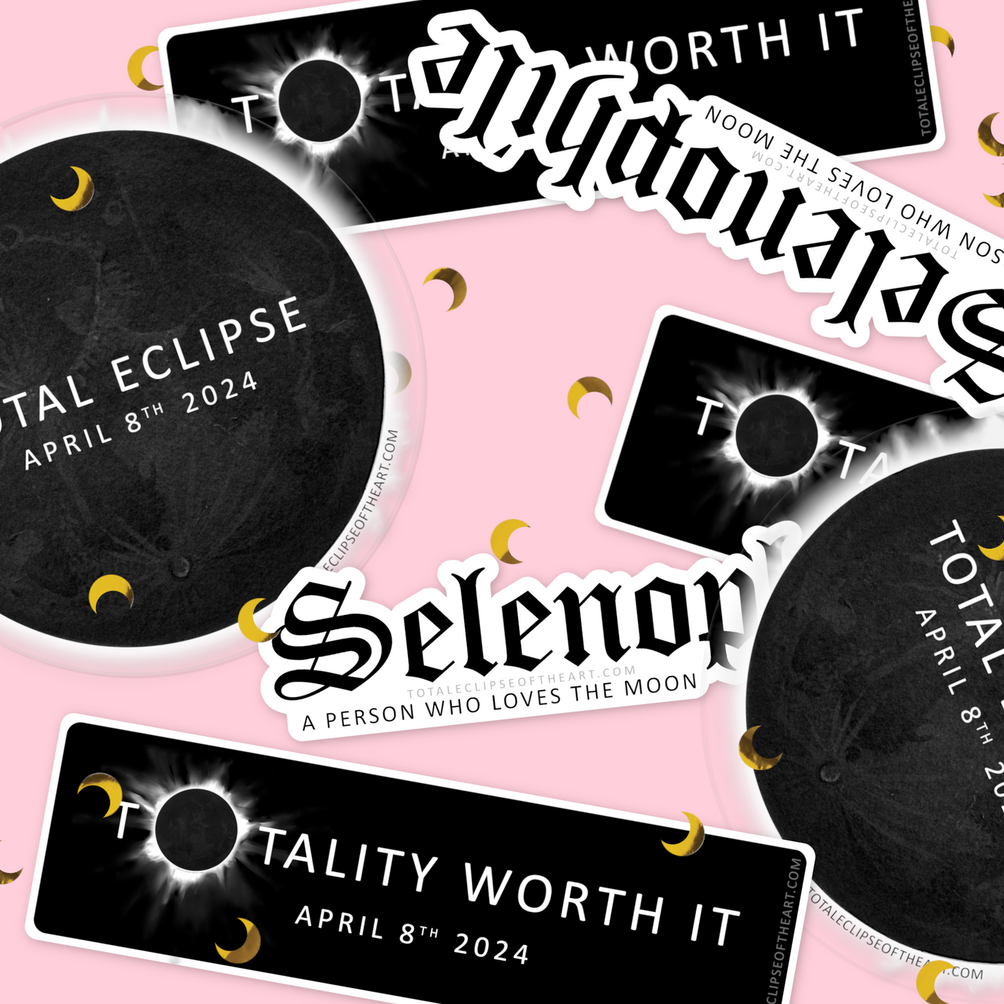 Solar Eclipse DATELESS Moon Sticker