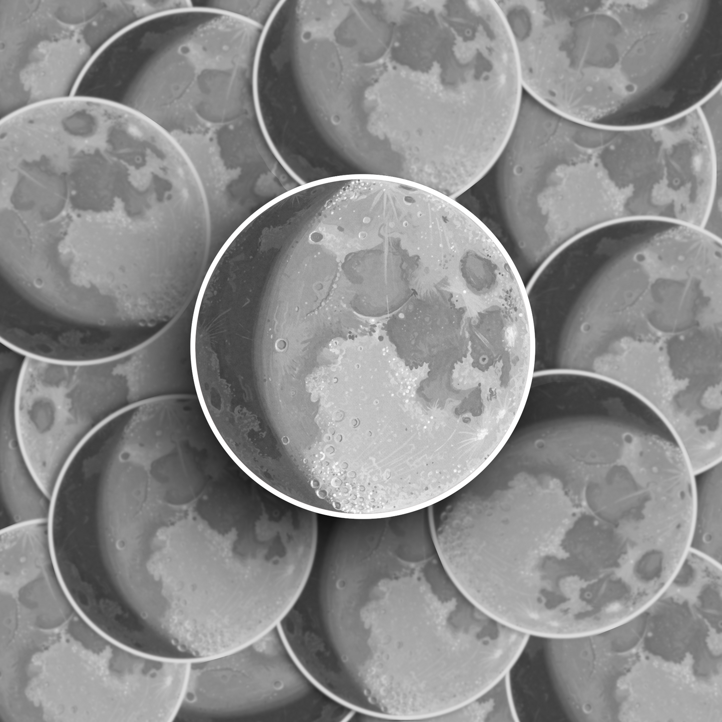 Gray Moon Sticker