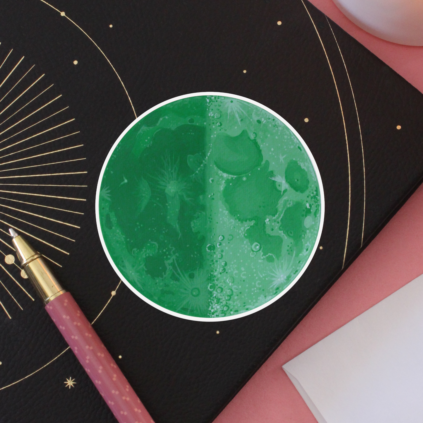 Toxic Green Moon Sticker