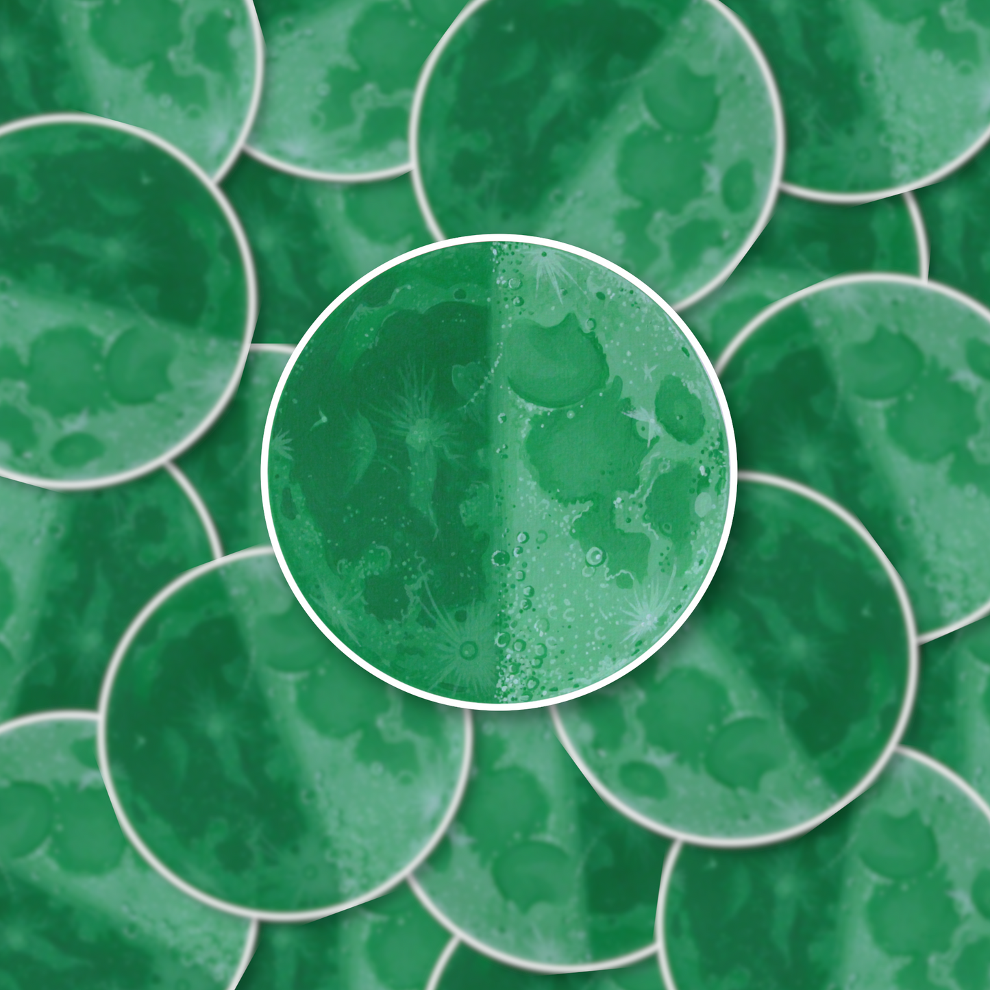 Toxic Green Moon Sticker