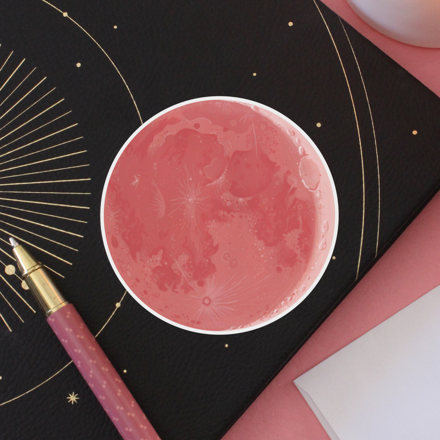 Coral Pink Moon Sticker