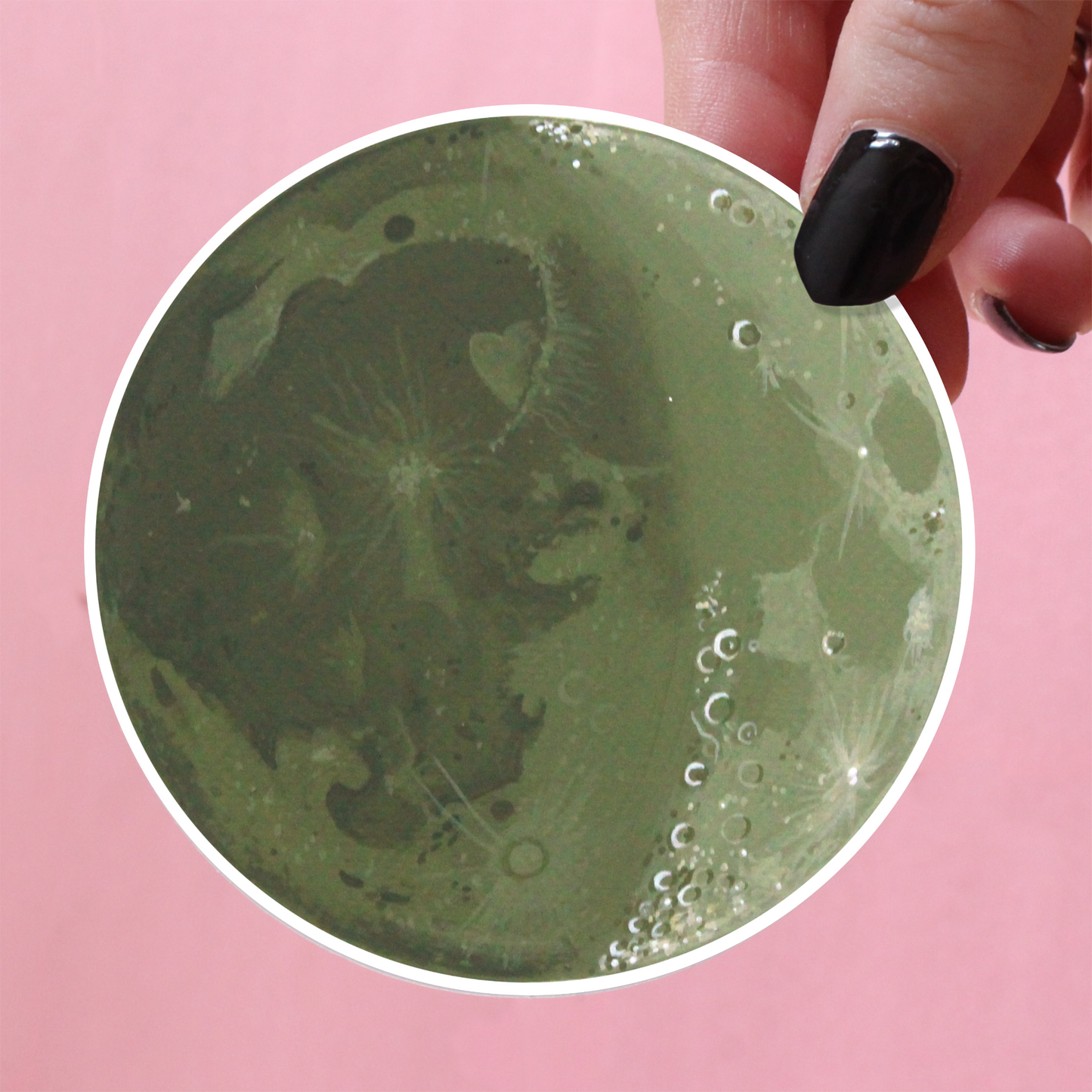 Mossy Green Moon Sticker