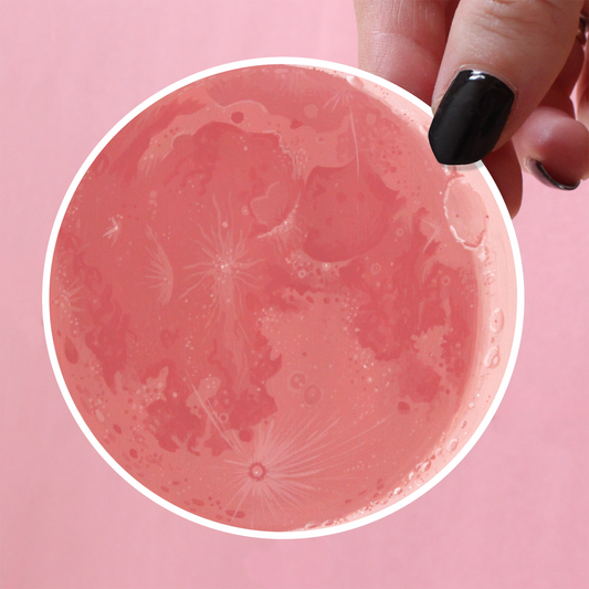 Coral Pink Moon Sticker
