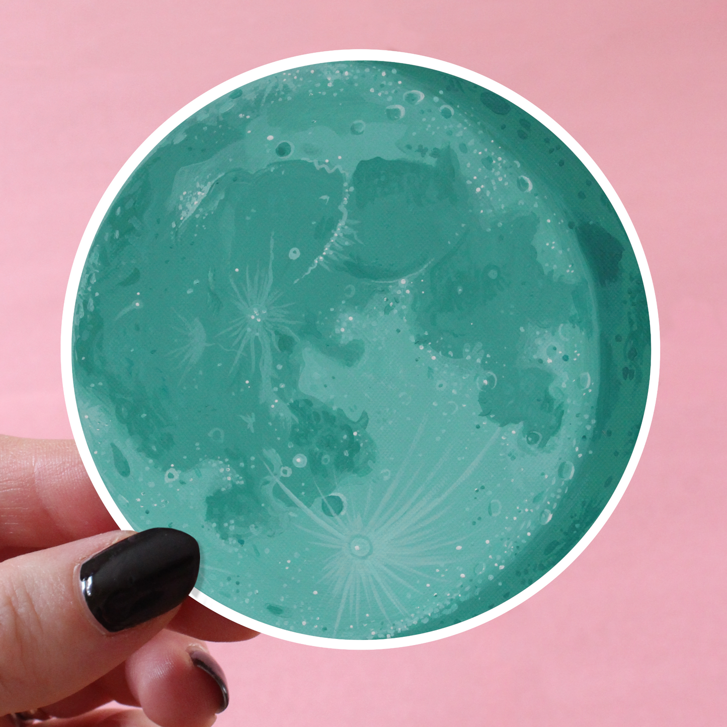 Teal Moon Sticker