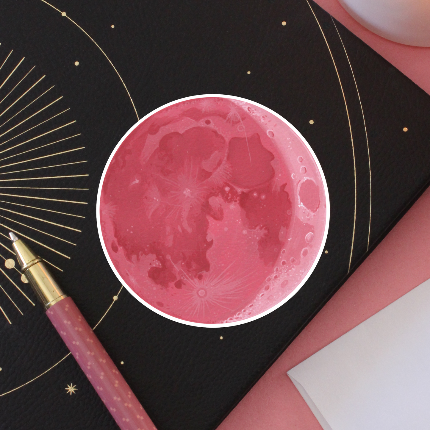 Strawberry Pink Moon Sticker