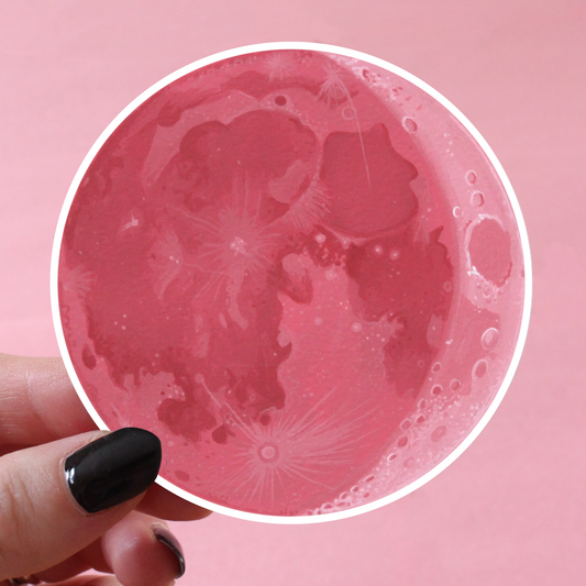 Strawberry Pink Moon Sticker