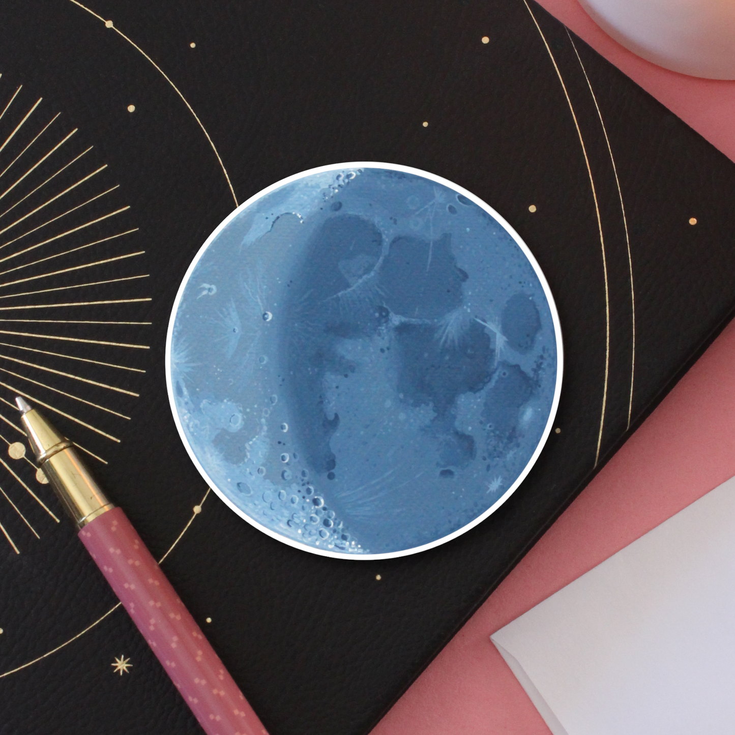 Dusty Blue Moon Sticker