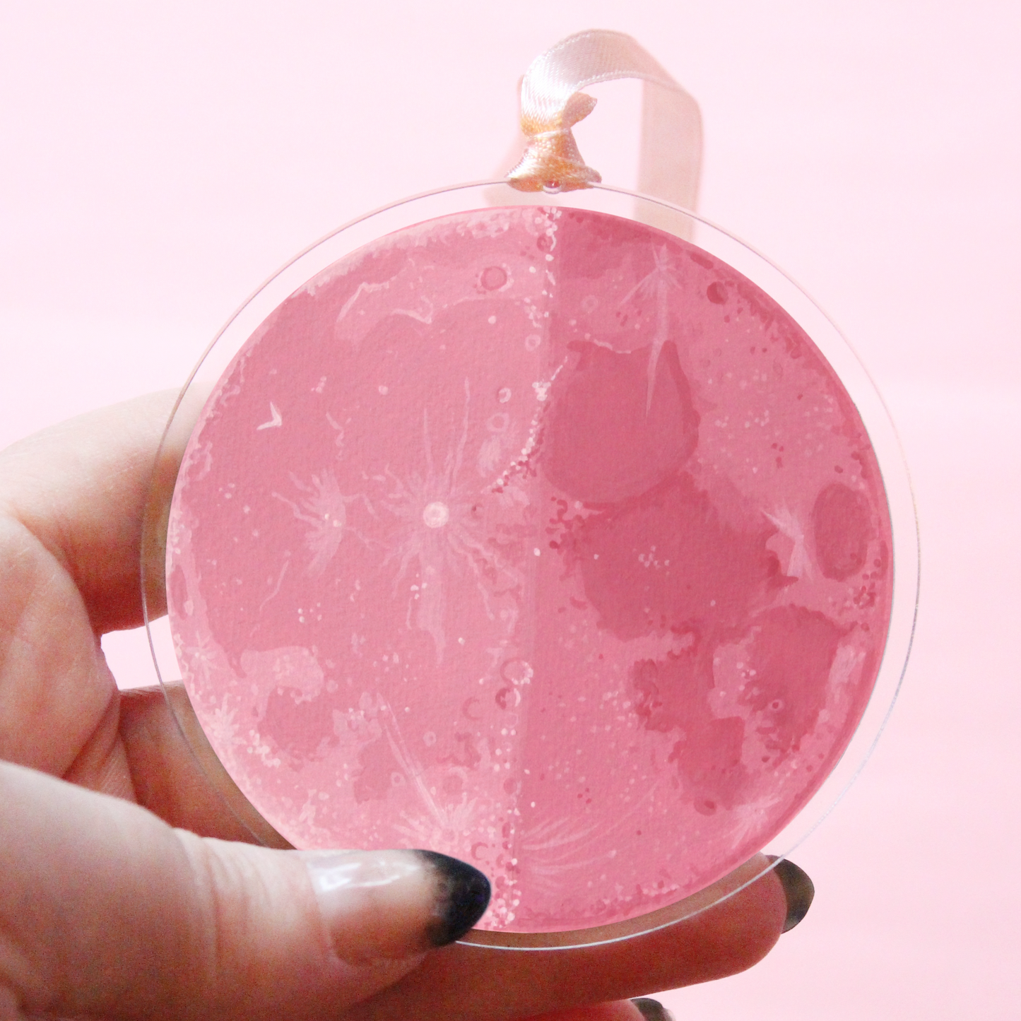 Moon Ornament - Pink