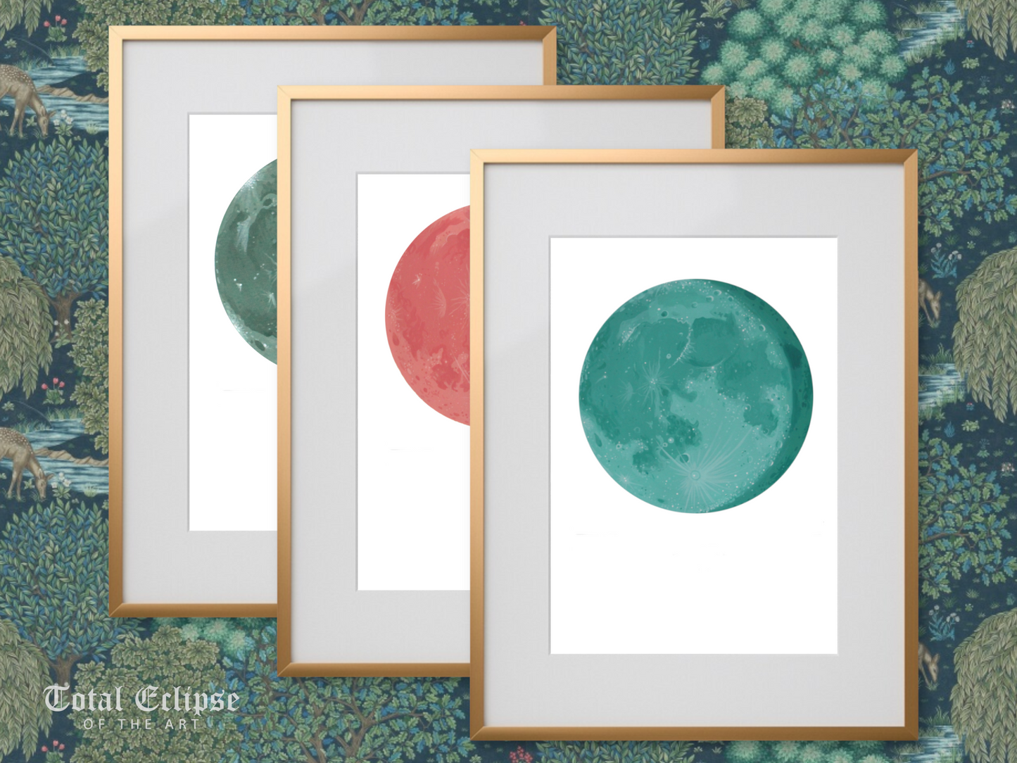 Three Custom Moon Phase Paintings