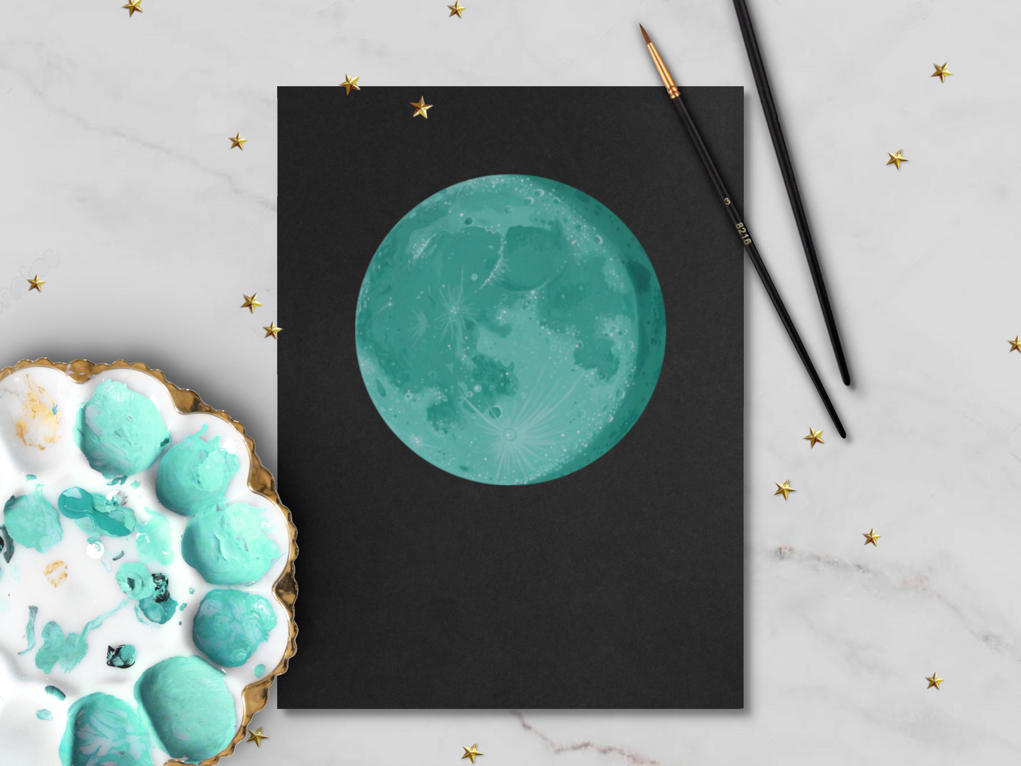 One Custom Moon Phase Painting