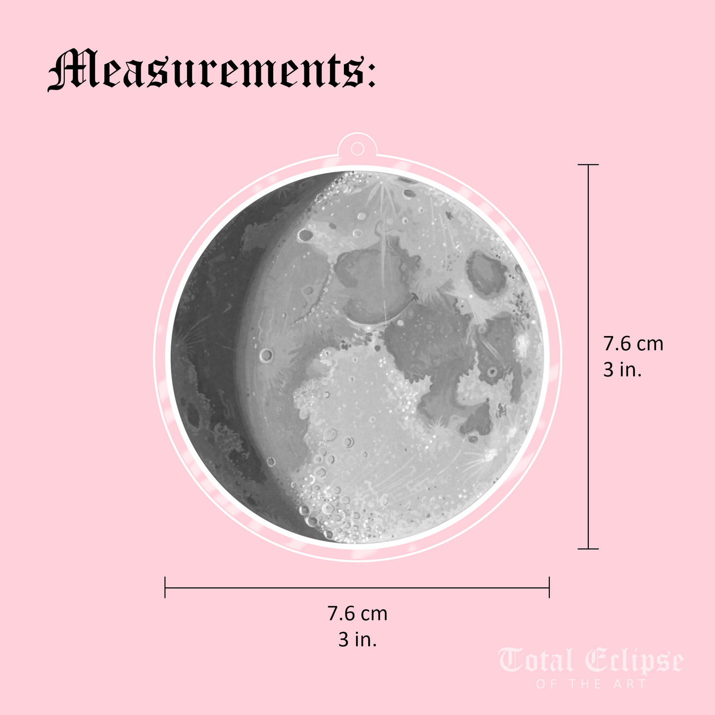 Moon Ornament - Pink